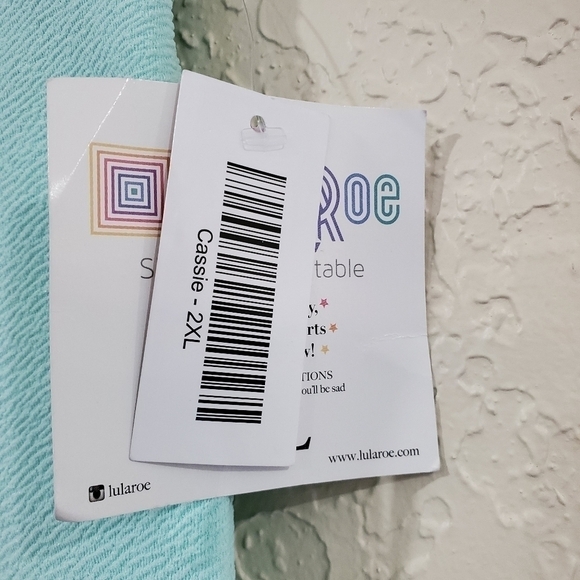 NWT Lularoe Cassie Pencil Blue Stretchy Skirt 2X - Picture 4 of 9